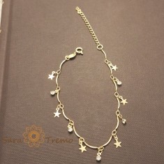 Bratara Stella , placata aur 18K, 19+5 cm, stelute si zirconia, Brazilia