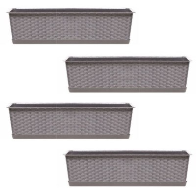 Set 4 jardiniere decorative, cafeniu, 68.5x17.3x15 cm, Ratolla Case P foto