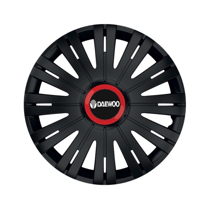Set 4 capace roti Negre Cu Inel Rosu Active R16 Compatibil Cu Daewoo