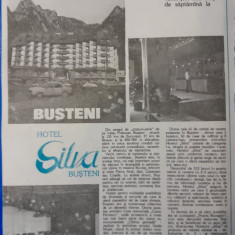 1986 Reclama Hotel Silva BUSTENI comunism 24x16 epoca aur PRAHOVA turism