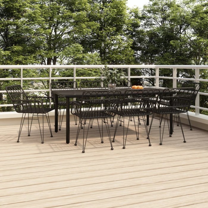 vidaXL Set mobilier de grădină, 9 piese, poliratan