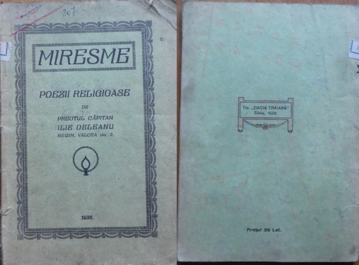 Preot Capitan Ilie Deleranu , Regimentul no. 3 Valcea , Poezii religioase , 1926
