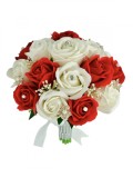 Buchet mediu personalizabil cu trandafiri, perlute, strasuri si bijuterii (Alb, Rosu), Eventissimi&reg;