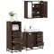 vidaXL Set mobilier de baie, 3 piese, stejar maro, lemn prelucrat 3301019