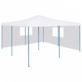 Pavilion pliabil cu 2 pereti laterali, alb, 5 x 5 m GartenMobel Dekor, vidaXL