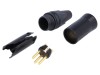 Conector XLR 3 pini Tată pe cablu Neutrik NC3MXX-B-D, Montare prin Lipire