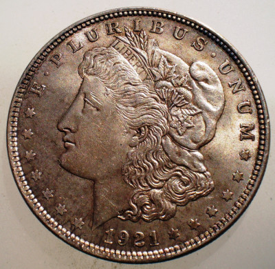 E.061 USA SUA MORGAN DOLLAR 1921 XF/AUNC ARGINT 26,7g foto