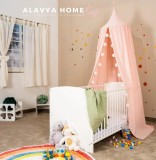 Baldachin Alavya Home 250x50 cm bumbac organic muselin roz