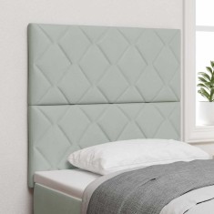 vidaXL Tăblie LED cu lumini cu bandă LED Gri deschis 90 cm Catifea