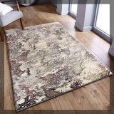 Covor Model Anny 33020-192, Marime 58 x 110 cm, Gri, Maro, Inaltime Fir 7 mm, Antialergic, Polipropilena, Living, Dormitor, Sufragerie, Birou