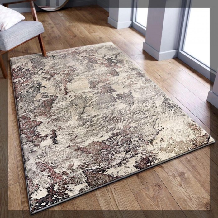 Covor Model Anny 33020-192, Marime 58 x 110 cm, Gri, Maro, Inaltime Fir 7 mm, Antialergic, Polipropilena, Living, Dormitor, Sufragerie, Birou