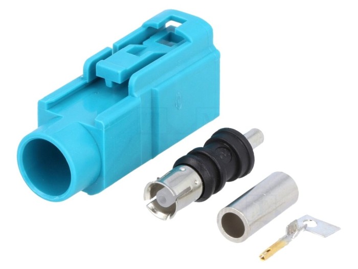 Conector soclu Fakra verde drept