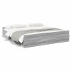 VidaXL Cadru de pat cu sertare gri sonoma 200x200 cm lemn prelucrat