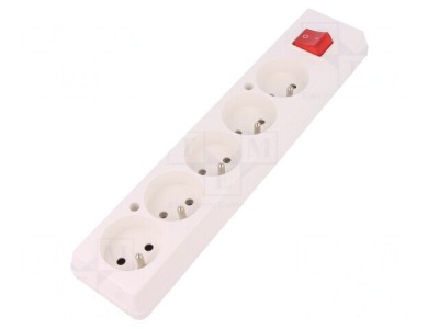 Conector Alimentare AC Mamă Splitter Alb 2P 250V 16A foto