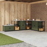 Dulap de depozitare pentru bucătărie cu raft Verde oliv Oţel