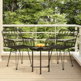 VidaXL Set mobilier de grădină, 3 piese, negru, poliratan