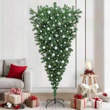 VidaXL Brad de Crăciun artificial pre-luminat răsturnat cu set de mingi 3396876