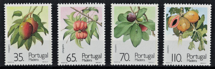 PORTUGALIA MADEIRA 1991 - Fructe tropicale /serie completa MNH