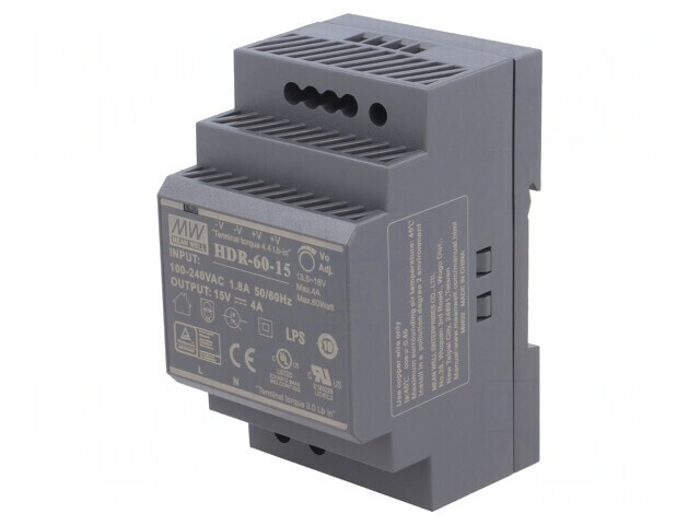 Alimentator Pulsatoriu DIN 60W 15VDC 4A
