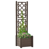 Gossi jardiniera de gradina cu spalier, cafeniu, 43x43x142 cm, pp