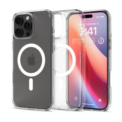 Husa MagSafe pentru Apple iPhone 16 Pro, Spigen, Ultra Hybrid, Transparenta Satinata foto