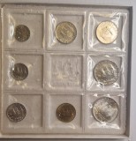 Set Monede Monetarie San Marino 1976, km#51, 52, 53, 54, 55, 56, 57, 58, 500 lire argint, in cutie cu pliant, 8 monede, Europa