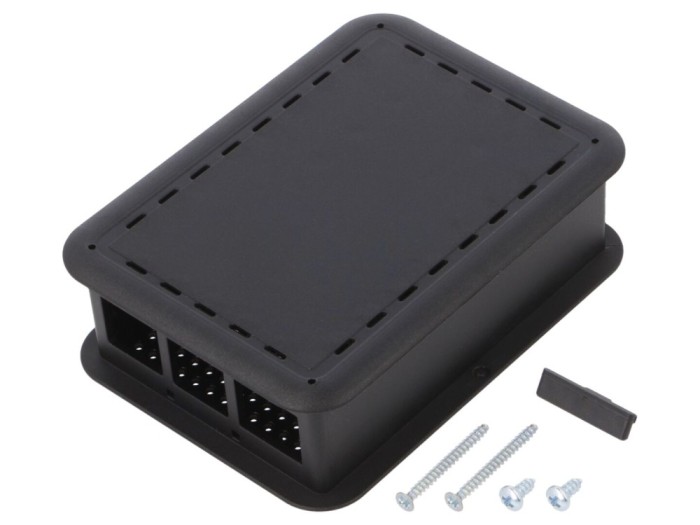Carcasă neagră pentru Raspberry Pi 4 B