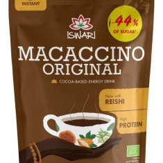 Bautura instant energizanta bio vegana Macaccino Original Reishi, 250g, Iswari