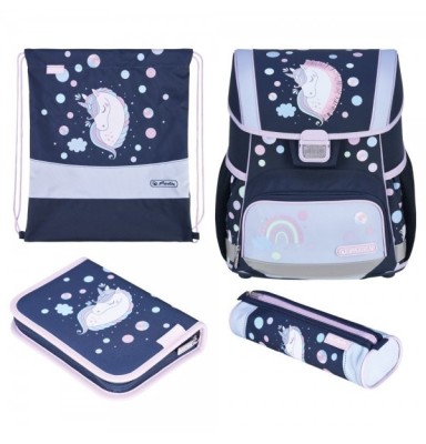 Ghiozdan fete echipat Herlitz Loop Plus, Motiv Unicorn Dreams foto