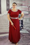 Rochie Ocazie XXL Eleganta Visinie Paiete Argintii, Maneci Scurte, Creponata Elastică. Rochie de Seara, Evenimente Speciale. Marimi Mari