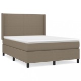 Cumpara ieftin Pat box spring cu saltea, gri taupe, 140x200 cm, textil
