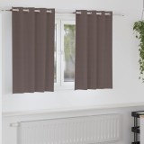 Perdele cu perdele 2 pcs Maro &icirc;nchis 140 x 140 cm Poliester