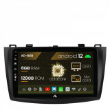 Navigatie Mazda 3 (2009-2013), Android 12, B-Octacore 6GB RAM + 128GB ROM, 9 Inch - AD-BGB9006+AD-BGRKIT320