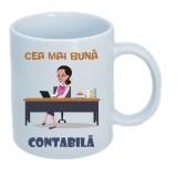 Cana alba personalizata &quot; Cea mai buna contabila &quot;, INOVATIX&reg;. 330 ml