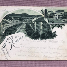 Carte postala, Litho - Salutari din KARLSBAD, Cehia, anii 1900