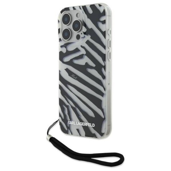 Husa pentru iPhone 16 Pro - Karl Lagerfeld IML Luxury (KLHCP16LHZBPKCCK) - Zebra Pattern&amp;Cord