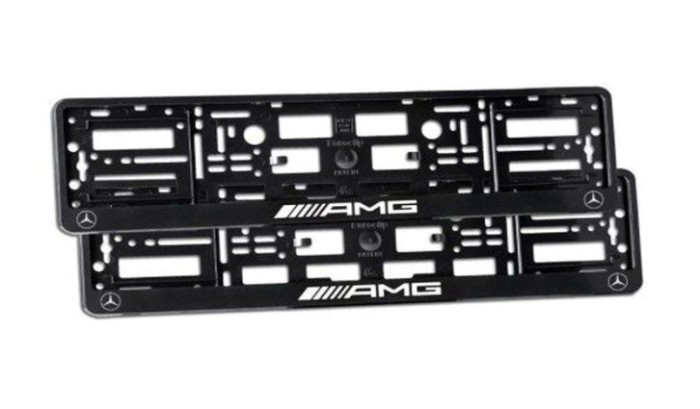 Set 2 bucati, suport numar inmatriculare AMG, Mercedes