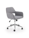Scaun birou HM Morel, cadru cromat, tapiterie stofa, rotativ, mecanism de balans, 100 kg, gri