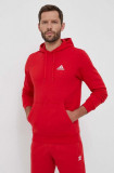 Adidas bluza barbati, culoarea rosu, cu glugă, neted