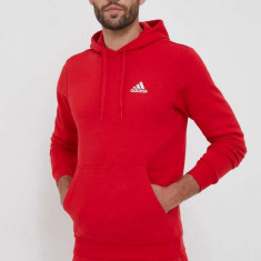 adidas bluza barbati, culoarea rosu, cu glugă, neted