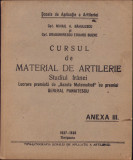 HST C896 Cursul de material de artilerie Studiul fr&acirc;nei 1937 Timișoara