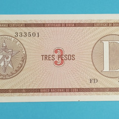 Cuba 3 Pesos 1985 'Litera D' UNC serie: 333501