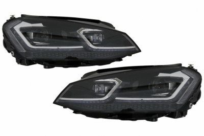 Faruri LED Bi-Xenon Look compatibil cu VW Golf 7 VII (2012-2017) Facelift G7.5 R Line Design cu Semnal Dinamic HLVWG7FSBX foto