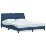 Cumpara ieftin Cadru de pat fara saltea, albastru, 160x200 cm, textil