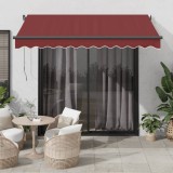 VidaXL Copertina retractabilă automat, vișiniu, 350x250 cm