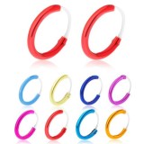 Cercei cerc din argint 925, subțire cu email colorat, 10 mm - Culoare: Albastru deschis