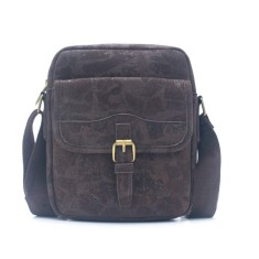 Geanta crossbody barbateasca din pluta maro