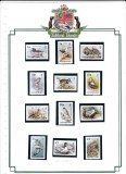DB1 Colonii Ins. Falkland 2003 Fauna Pasari 12 v. MNH in haviduri pe foaie de album