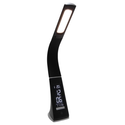 Veioza LED Helen 5W cu display, functie touch, 3 trepte de lumina, neagra, moderna foto