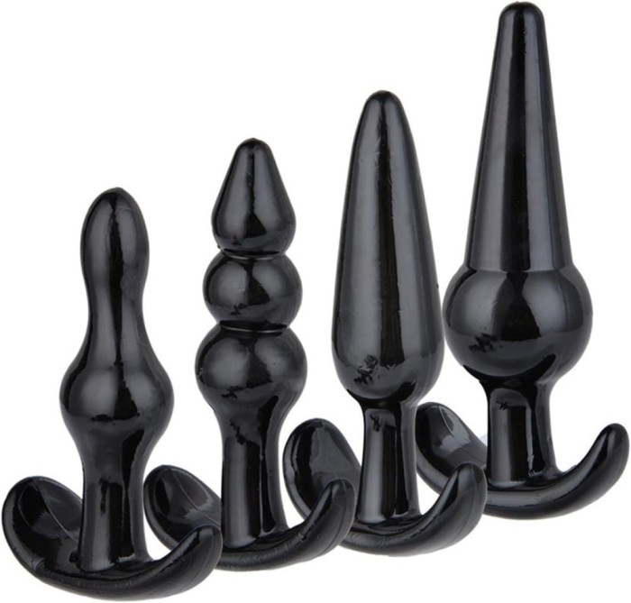 Set Complete Anal Plugs 4pcs Negru